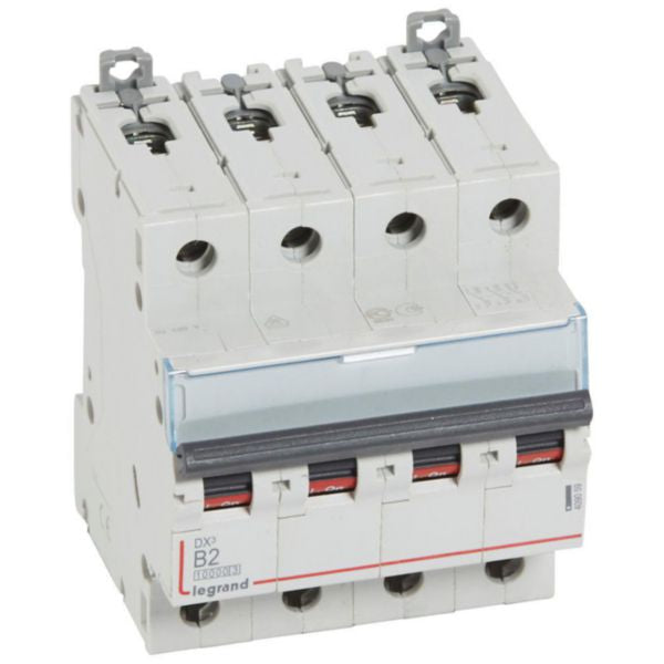 409059Legrandقاطع دارة Legrand DX3 رباعي الأقطاب 2A منحنى B