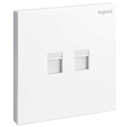 282463Legrandجاليون - مقبس RJ45 مزدوج بفئة 6 UTP أحادي الحائط أبيض