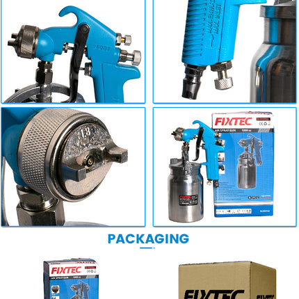 FASG3102Fixtecمسدس الرش الهوائي FIXTEC 1.8 ملم FASG3102 رشاش الطلاء الهوائي