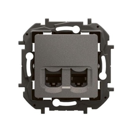 NP4335MGLegrandمقبس نيلويه ثنائي RJ45 فئة 6A STP مثبت بالفلاش رمادي متوسط
