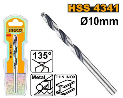 DBT1201004INGCOبت الحفر HSS 4341 قطر 10 ملم درجة احترافية