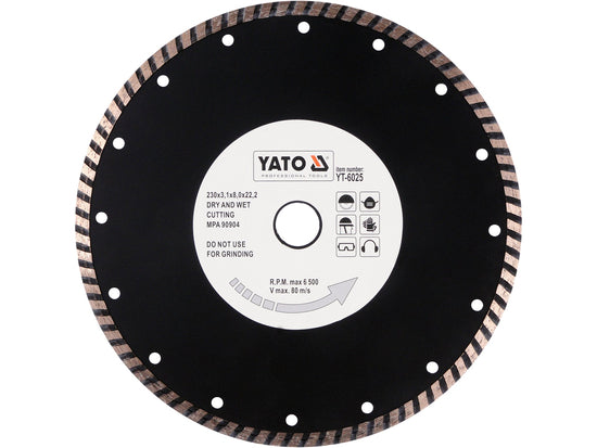 YT-6025Yatoشفرة ماس توربو ياتو 230 ملم قرص قطع طاحونة الزوايا
