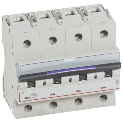 410228Legrandقاطع دائرة Legrand DX3 رباعي الأقطاب 25A منحنى D بقدرة 50kA