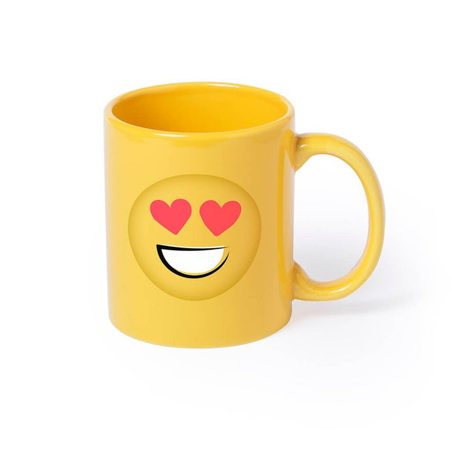 DWMK 104Toolmart GiftsCeramic Mug With Fun Emoji Designs - Heart 370ml