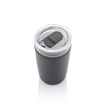 DWHL 3158Toolmart GiftsCERRA - Hans Larsen Premium Glass Tumbler with Recycled Protective Sleeve - Black