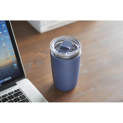 DWHL 3159Toolmart GiftsCERRA - Hans Larsen Premium Glass Tumbler with Recycled Protective Sleeve - Blue