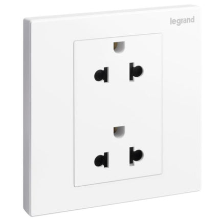 282436Legrandمقبس غاليون ثنائي 16 أمبير أوروبي/أمريكي أبيض