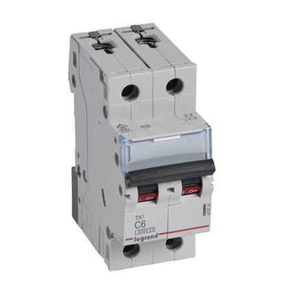 403524Legrandقاطع دارة Legrand MCB TX3 6000A ثنائي القطب 6A منحنى C