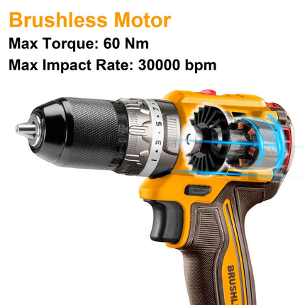 Ingco Compact Brushless Cordless Impact Drill 20V 60Nm Max Torque , CIDLI20602