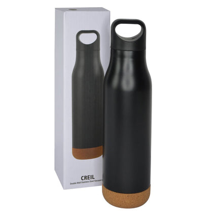 DWGL 3109Toolmart GiftsCREIL - Giftology Insulated Water Bottle with Cork Base - Black