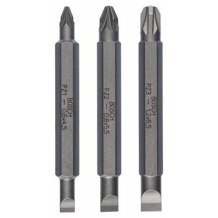 Screwdriver Double Ended Bit Set 60mm 1/4" DEB Shank XH 3pcs