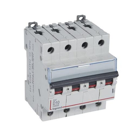 409531Legrandقاطع دائرة Legrand DX3 رباعي الأقطاب 10A منحنى D