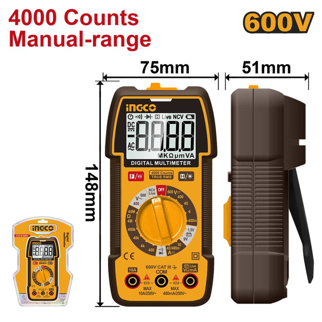 DM36002INGCOمقياس متعدد رقمي إنجكو DM36002 بـ 4000 عدد True RMS