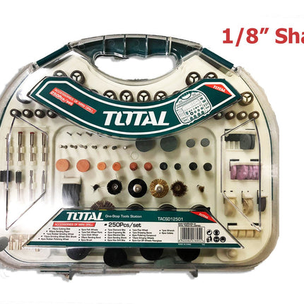 TACSD12501Total Toolsمجموعة أدوات ملحقة دوارة 250 قطعة TACSD12501