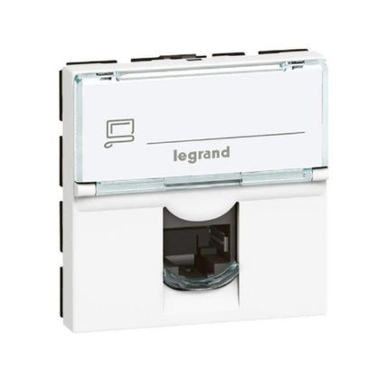 076585Legrandموزاييك مقبس RJ45 الفئة 6A STP 2 وحدة أبيض مضاد للميكروبات