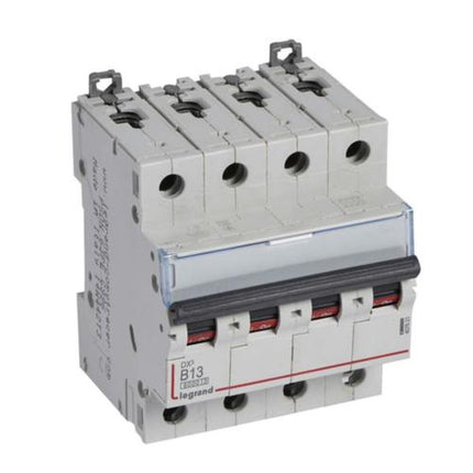 407623Legrandقاطع دائرة ليجراند DX3 رباعي الأقطاب 13A منحنى B