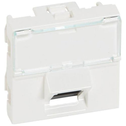 076501Legrandمقبس Mosaic RJ45 مائل 45° فئة 5e UTP وحدتان أبيض