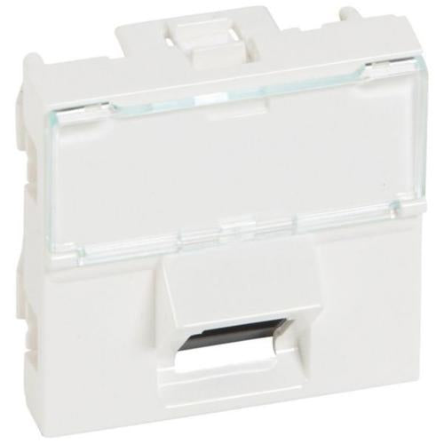 076501Legrandمقبس Mosaic RJ45 مائل 45° فئة 5e UTP وحدتان أبيض