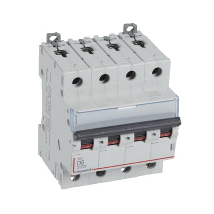 409529Legrandقاطع دورة Legrand DX3 رباعي الأقطاب 6A منحنى D