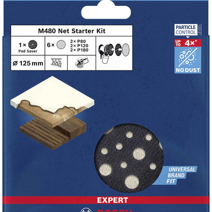 Bosch Tools,2608901202,Mesh sanding disc set Punched Grit size 80-180 (Ø) 125 mm