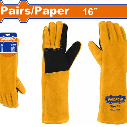 WLG3116Wadfow قفازات لحام جلدية WADFOW مقاس 16 بوصة