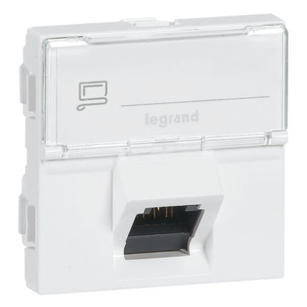 076508Legrandموزايك - مقبس RJ45 مائل 45° فئة 6A STP وحدتان أبيض