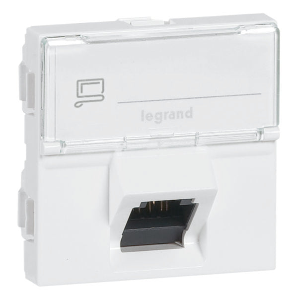 076508Legrandموزايك - مقبس RJ45 مائل 45° فئة 6A STP وحدتان أبيض