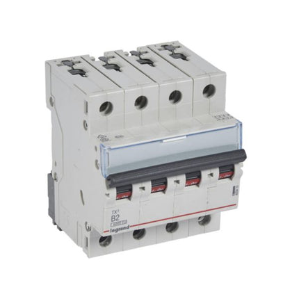 403410Legrandقاطع دائرة Legrand TX3 MCB رباعي الأقطاب 2A منحنى B 6000A