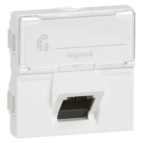 076507Legrandمأخذ Mosaic RJ45 مائل 45° فئة 6 STP وحدتان أبيض