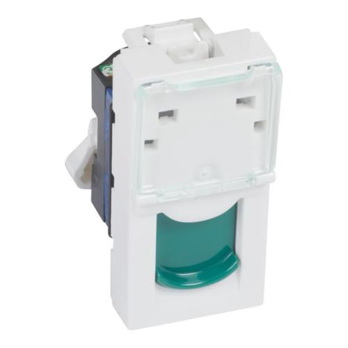 572355Legrandمقبس Legrand Arteor RJ45 الفئة 6 UTP وحدة واحدة أبيض مع غطاء أخضر