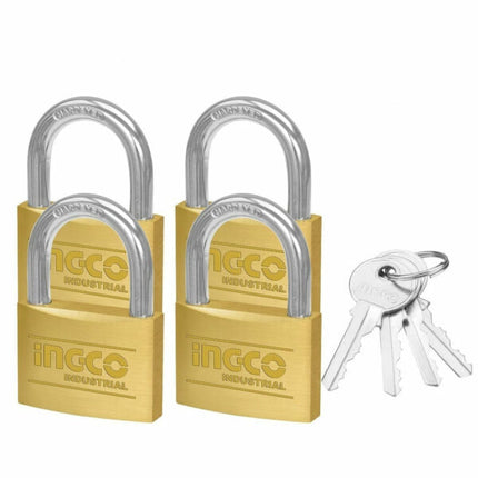 DBPLK4402INGCOمجموعة أقفال نحاسية إنجكو 4 قطع 40 ملم DBPLK4402