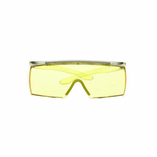 71002031923Mنظارات الأمان 3M SecureFit 3700 Series ذات الذراع الأخضر والعدسة العنبرية