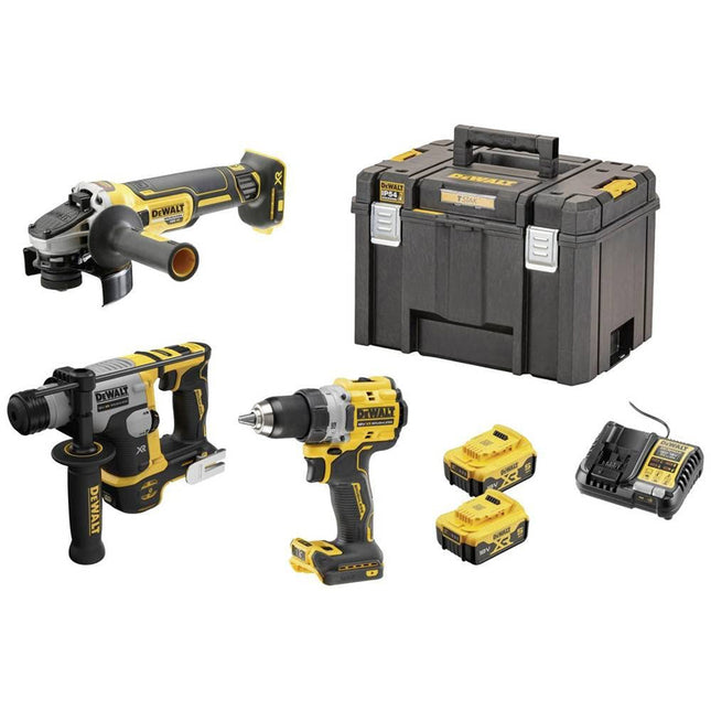 DEWALT,DCK355P2T,Cordless Kit - Drill - Hammer - Angle Grinder | 18V XR - 2 X 5Ah