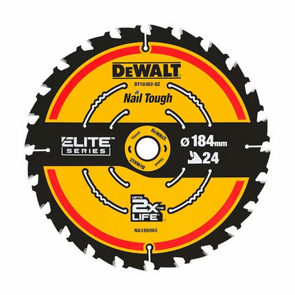 DEWALT,DT10302-QZ,Elite circular saw blade | 184mm x 16mm 24t