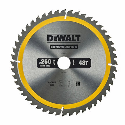 DEWALT,DT1957-QZ,Construction Circular Saw Blade | 250mm-48T