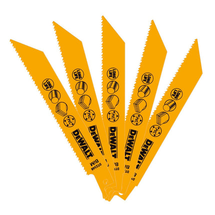 DEWALT,DT2348-QZ,Reciprocating bi metal blades |10-14TPI - 152mm - pack of 5