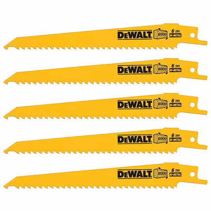 DEWALT,DT2359-QZ,Reciprocating blades- bi metal |152mm - pack of 5