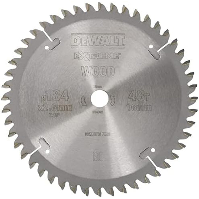 DEWALT,DT4092-QZ,Circular saw blade | 184x16mm 48T - S40 TCG