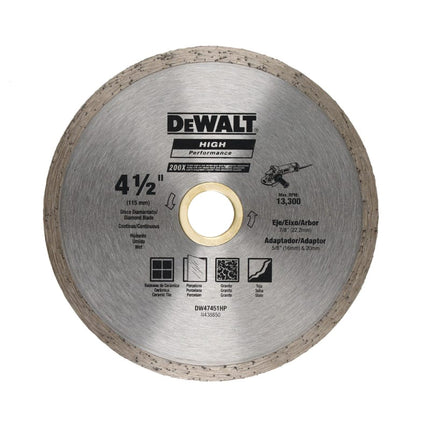 DEWALT,DW47451HP,Continuous Rim Diamond Blade ‎4 1/2" | 115mm