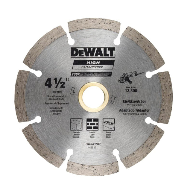 DEWALT,DW47452HP,Segmented Rim Diamond Blade ‎4 1/2" | 115mm