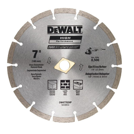 DEWALT,DW47702HP,Segmented Rim Diamond Blade 7" | 180mm