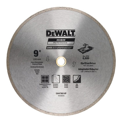 DEWALT,DW47901HP,Continuous Rim Diamond Blade 9" | 230mm