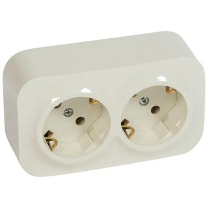 782443Legrandمقبس فوريكس الألماني المعياري 2x2P+E تركيب سطحي 16A 250V عاجي