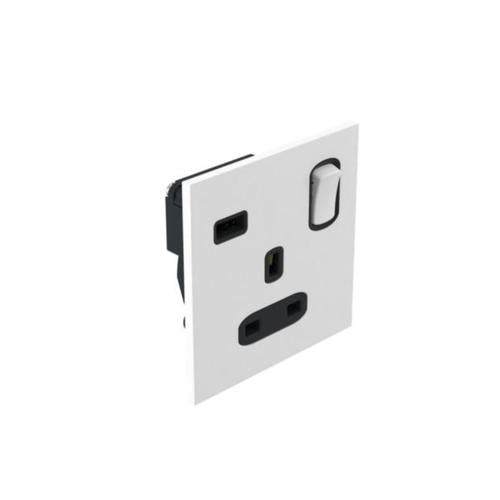 AR-68327Legrandمقبس Art d'Arnould المدمج BS 13A مع تبديل وUSB 2.4A أبيض