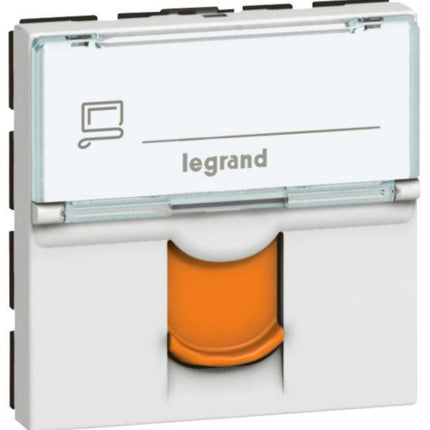 076525Legrandموصل Legrand Mosaic RJ45 فئة 6A STP 2 وحدة أبيض برتقالي