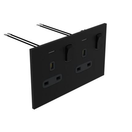 AR-68430Legrandأرت دارنولد مقبس بريطاني ثنائي 13 أمبير لون أسود مطفي