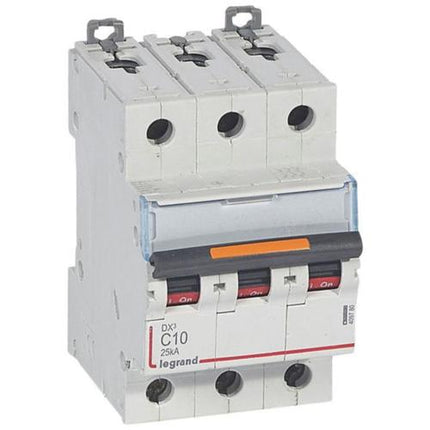 409780Legrandقاطع دائرة ليجراند DX3 ثلاثي الأقطاب 10A منحنى C