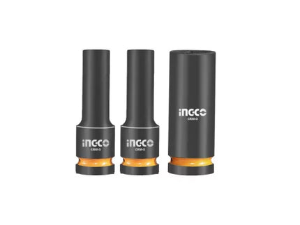HKISSD12042LINGCOمجموعة مقابس عجلات ألومنيوم INGCO 3 قطع 1/2 بوصة 17/19/21 ملم CrMo