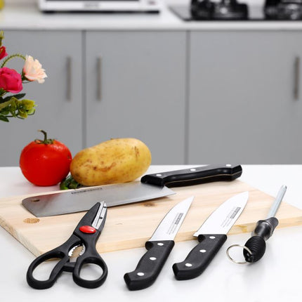 Delcasa 5-Piece Kitchen Knife Set with Cutting Board | DC1670 , 6294016306698