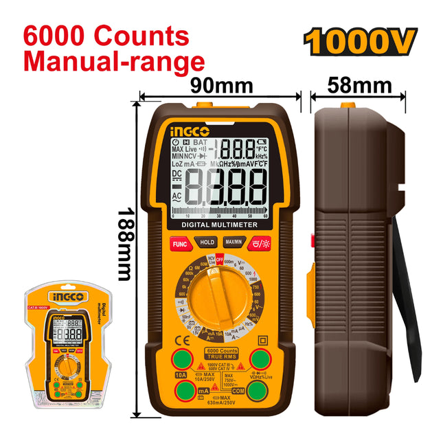 DM310002INGCOجهاز قياس كهربائي رقمي إنجكو DM310002 بتقنية True RMS